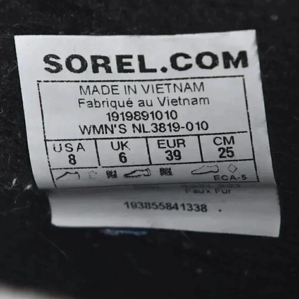 Sorel Whitney II Flurry Waterproof  Boot Suede Insulated Black Size 8 - Picture 13 of 14